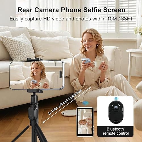 YXYaoZhengYiGeYi Selfie Monitor Screen for iPhone/Android, Magnetic Phone Vlog Back Camera Monitor with Bluetooth Remote, Wireless Recording Selfie/Live Streaming/TikTok thumbnail 7