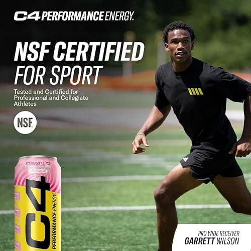 Cellucor C4 Performance Energy Drink | Strawberry Blast | Zero Sugar Carbonated Preworkout Energy | 200mg Caffeine with Beta Alanine | 16 Fl Oz (24 Pack) thumbnail 7