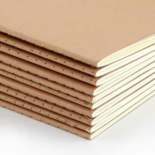 VEESUN Set de 10 Cahiers, Format A5 Journal à Couverture Kraft Souple 5 Lignés et 5 Blanc 60 Pages Carnet de Notes Carnet Dessin Bloc Notes pour Bureau Agenda L'école L'écriture Garçons Filles thumbnail 4