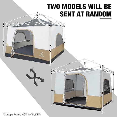 REDCAMP Canopy Camping Tent for Pop Up Canopy Tent, Inner Tent Converts Straight Leg 10'x10' or 10'x20' Canopy into Camping Tent, Fits 4-6 Person(Frame/Shelter NOT Included) thumbnail 3