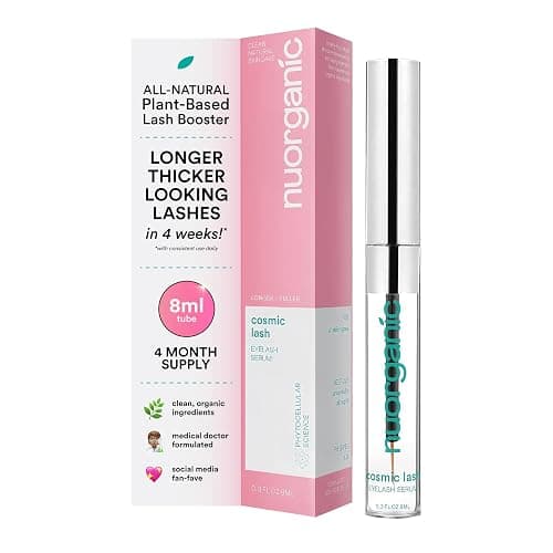 nuorganic Cosmic Lash Serum Without Prostaglandins | Eyelash Growth Serum for Thicker, Longer, More Defined Lashes | 4-Month Supply XL Size | Made in USA | cGMPA Certified Lab | 8ml - Image 1