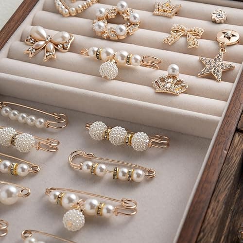DoDoBeads 60 Pcs Junk Socks Charms Kit, Gold Brooches and Pins for Women, Pearl and Rhinestone Sock Charms with Safety Pins, DIY Accessories for Decorating and Personalizing Socks thumbnail 5