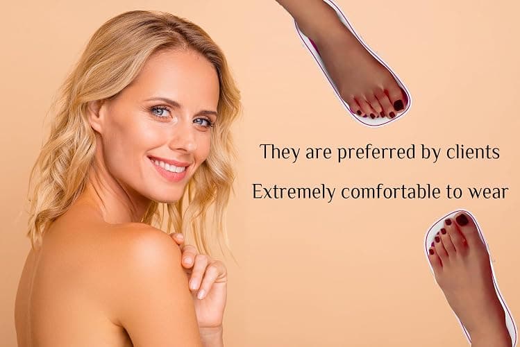 Pink 25Pairs(50Feets) Disposable Spray Tanning Feet Pads for Hygienic Foot Protectors,Comfortable & Hygienic Spray Tan Pads Feet-Specifically for the Spray Tanning Industry or Salon thumbnail 6