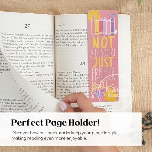 Kaciola Studio10 PCS Booklovers Cute Bookmarks, Funny Bookmarks for Women, Double Sided Bookworm Design Book Lovers Gifts,Book Accessories for Women Men Students Teachers Reading thumbnail 4