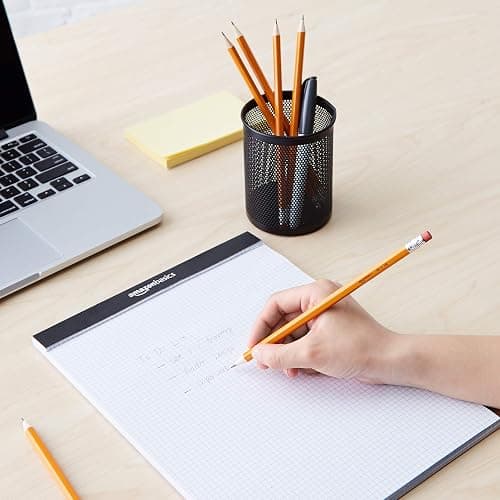 Amazon Basics Wood-Cased #2 HB School Pencils with Erasers for Writing and Drawing, Pre-sharpened, Soft Strong Lead, Orange, 30 Count thumbnail 2