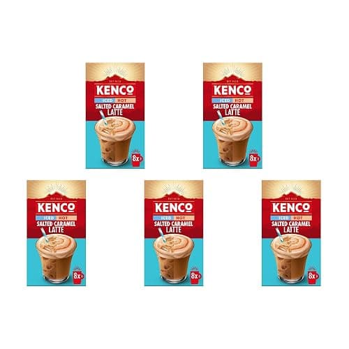 Kenco Iced Hot Salted Caramel Latte Sachets x8 (Pack of 5, Total 40 Sachets) - Image 1