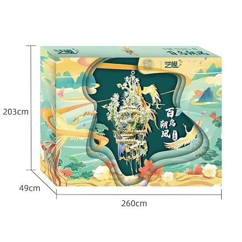 MU 3D Metal Puzzle Model Kits-Birds Pay Homage to The Phoenix, Adult DIY Kits Chinese Palace Puzzles and Teens Brain Teaser Jigsaw Miniature Building thumbnail 7