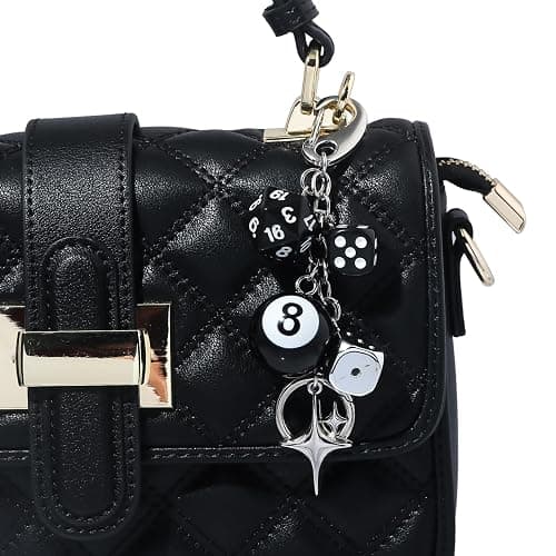 YURAOER Lucky Dice Cherry Magic 8 Ball Keychain Billiard Ball Star Cherry Bags Charms Cute Y2k Keychain for Women Men thumbnail 7