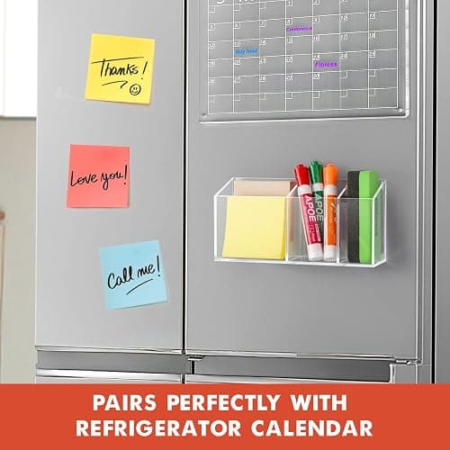 Banafich Magnetic Dry Erase Marker Holder, Acrylic Magnet Pen Holder for Whiteboard, Refrigerator, Magnetic Fridge Organizer for Office, Classroom, Whiteboard Maker Holder, Locker Organizer thumbnail 7