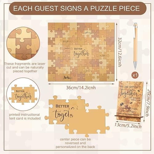 Motipuns Wedding Guest Book Alternative Wooden Guest Book Wedding Party Favors for Table Sign Decor 66 Pcs Guestbook Alternative for Engagement Anniversary thumbnail 3