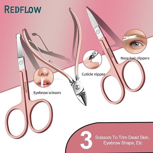 Manicure Set 30 in 1 Nail Clipper set, REDFLOW nail clippers, fingernail & toenail clippers, Manicure Tools, pedicure tools, Suitable for Travel Manicure Kit, Nail Set Kit With Everything Profe thumbnail 5