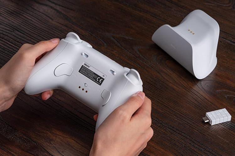 8BitDo Ultimate 2 Wireless Controller for Windows PC, Apple, Steam & Android, Gaming Controller with TMR Joysticks, Hall/Tactile Triggers, Motion Control, RGB Fire Ring, 1000Hz Polling Rate, White thumbnail 10