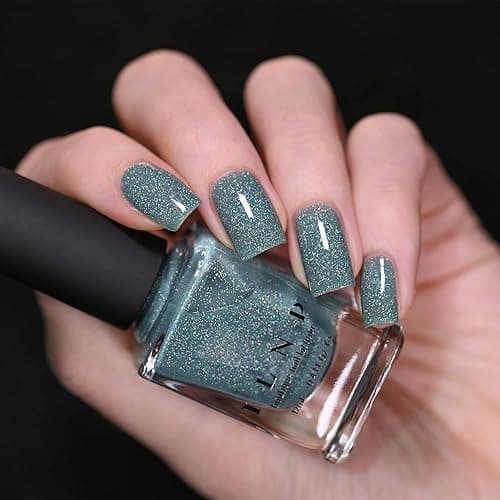 ILNP Aspen - Muted Turquoise Blue Holographic Jelly Nail Polish thumbnail 3