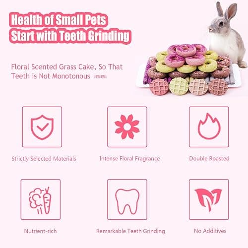 Dbeans Flourishing Rabbit Chew Toys 20PCS, Various Tastes, Rabbit Treats and Toys for Bunnies and Guinea Pigs, Promotes Dental Care and Digestion thumbnail 6