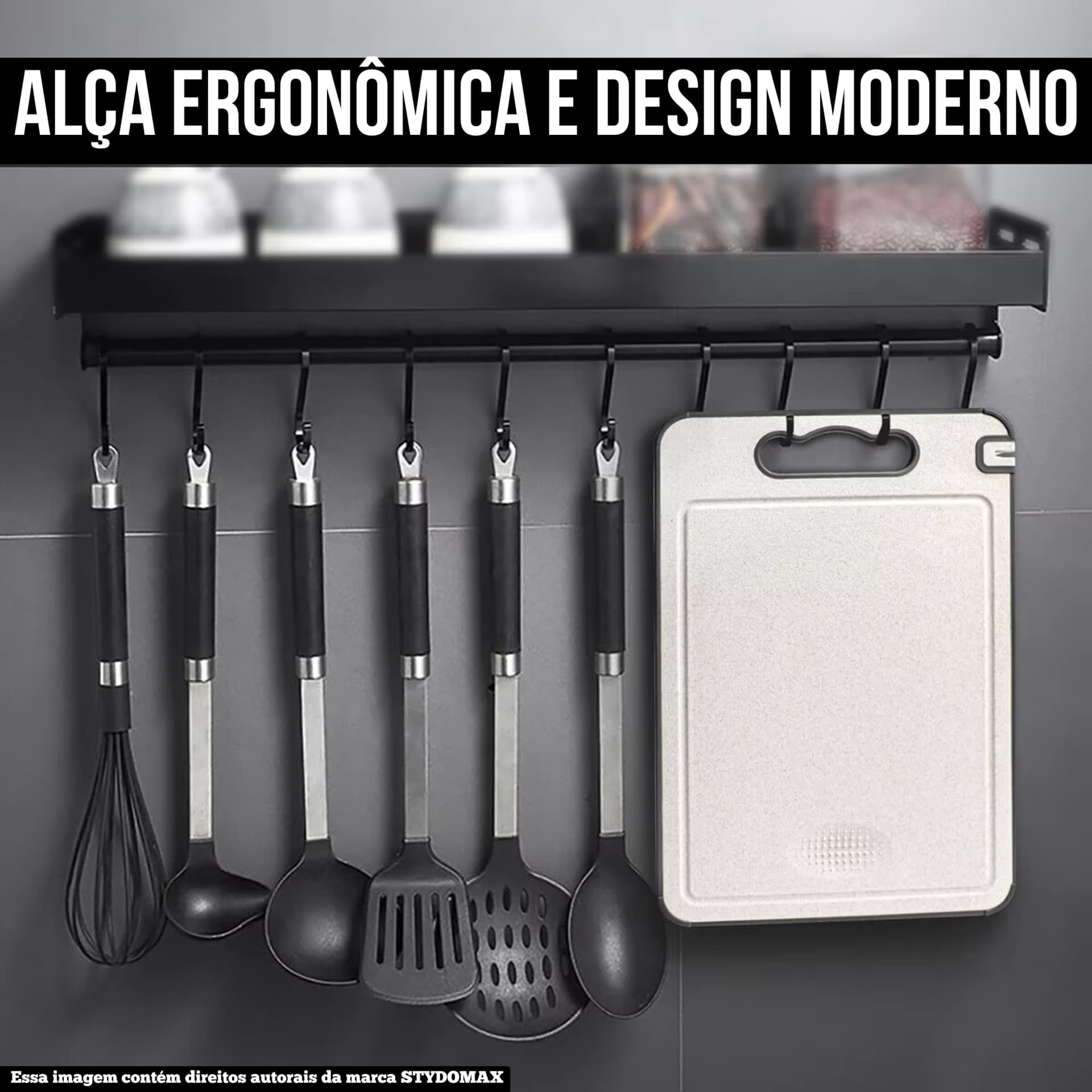 Tábua de Corte Inox Cozinha Dupla Face Aço Inoxidável e PP, Superfície Higiênica para Carnes, Frutas e Vegetais, Afiador Integrado Base Antiderrapante e Alça Ergonômica Premium thumbnail 4
