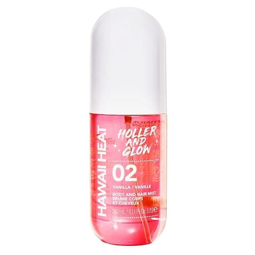 Holler and Glow Hawaii Heat Body & Hair Mist, Warm Vanilla, Peony & Amber Scent, Long-Lasting Daily Fragrance, Lightweight, Vegan, Cruelty-Free, Alcohol-Free, Hydrating Hair Perfume, 8.11 Fl Oz - Image 1