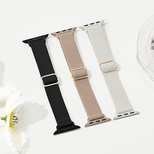 Slim Stretchy Band Compatible with Apple Watch Bands 40mm 41mm 42mm 38mm 44mm 45mm 46mm 49mm Women Men, Thin Skinny Elastic Nylon Solo Loop Strap for iWatch Series 10 9 8 7 6 5 4 3 11 Ultra SE 2/3 thumbnail 6