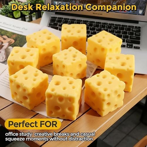 Big Cheese Squishy, 4.3" Jumbo Cheese Cube Block Squishy Toy, Giant Slow Rising Sensory Fidget Squeeze Toy, Easter Basket Stuffers, Large Stress and Anxiety Relief Toy for Adults & Teens thumbnail 7