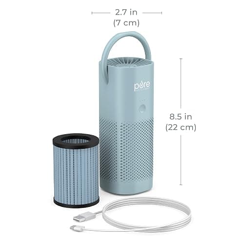 Pure Enrichment® PureZone™ Mini Portable Air Purifier - Cordless True HEPA Filter Cleans Air & Eliminates 99.97% of Dust, Odors, & Allergens Close to You - Cars, School, & Office (Starlight Blue) thumbnail 2