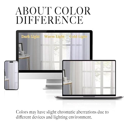 NICETOWN Sheer Curtains for Bedroom Windows 84 inch Length, Grommet Casual Voile Sheer with Light Filter Window Treatments for Nursery/Living Room, Beige, Set of 2, 54" Wide thumbnail 7