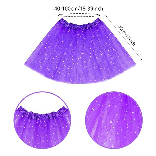 Haakong Women Tutu Costume Accessories Set Sunglasses Ponytail Headband Tutu Skirt Necklace for Halloween Mardi Gras thumbnail 5