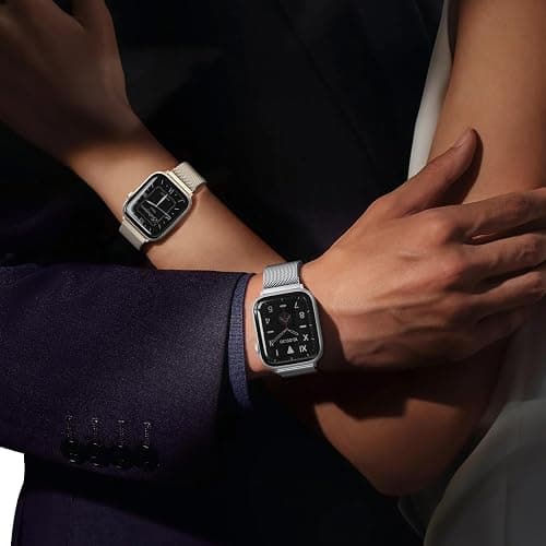 3 Pack Mesh Loop Compatible with Apple Watch Bands for Women Men | 40mm 41mm 38mm 42mm Stainless Steel Metal Magnetic Integrated Strap for iWatch Series 11 10 9 8 7 6 5 4 SE3 2 1 thumbnail 7