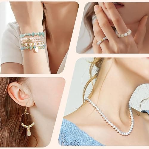 TOIPINIO Bracelet Making Kit Jewelry Making Supplies Kit Natural Stone Beads for DIY Craft Friendship Bracelet/Necklace/Earrings for Adults 1736PCS (Amazonite) thumbnail 6