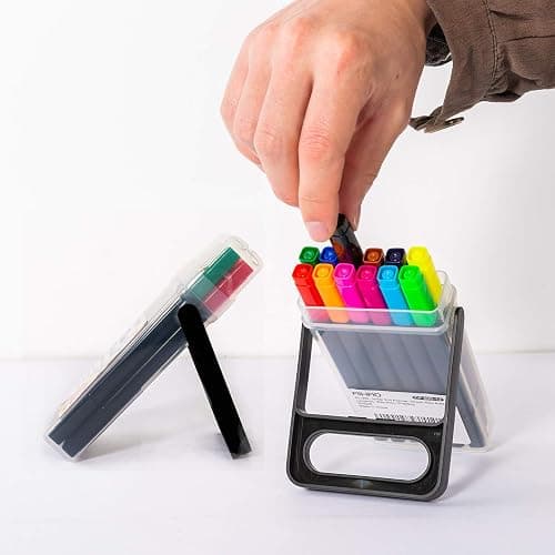 AIHAO Markers for Kids,Washable Markers With Stand Portable Box,Dual Tip Set, Brush & Fine Tips, 24 Pack, Art Supplies for Coloring, Doodling, Sketching, Drawing, Journaling thumbnail 6