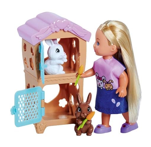 Simba Steffi Love Rabbit Family, Spielpuppe und Spielpuppe mit Hasenstall und Zwei Hasen, 12cm, 29cm, ab 3 Jahren thumbnail 3