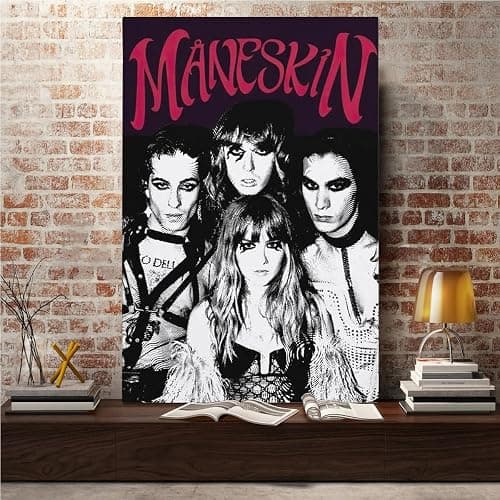 LaBdip Maneskin Rock Band Music Album Cover Canvas Wall Art Picture Print Modern Family Bedroom Decor Posters Unframed 16x24inch thumbnail 5