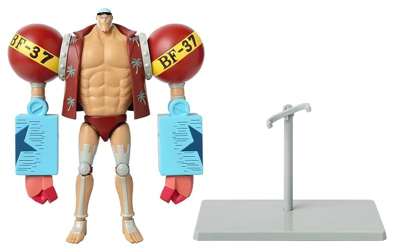BANDAI One Piece Figures Franky Action Figure | Articulated 17cm Figure with Accessory Display Stand | Pirate Toys Gift thumbnail 6
