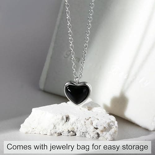 TZPI Red Heart Necklace for Women, Black Tourmaline Necklace as as Christmas Gifts Carnelian Necklaces as Everyday Stocking Stuffers Jewelry Moonstone Crystal Pendant Birthday Gifts for Her thumbnail 7