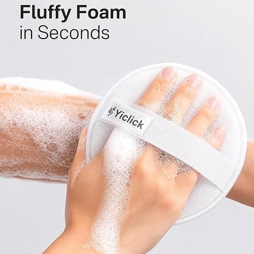 Exfoliating Body Scrubber, 2 Pack Shower Loofah Sponge with Handle, Dual-Sided Body Scrub Pad for Bathing, Rich Lather Bath Sponge for Men and Women thumbnail 2