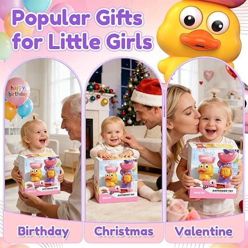 Bath Toys for Kids Ages 1-3: Toddler Bath Toys for 1 2 3 Year Old Girl Gifts - Pink Bathtub Toy for Toddlers 2-4 - Baby Girl Gifts 12+ Months thumbnail 6
