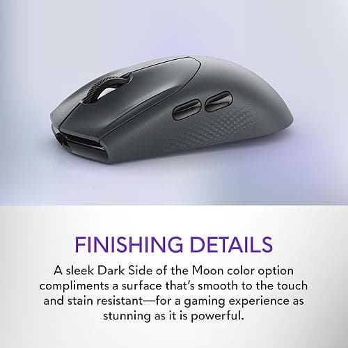 Alienware AW720M Tri-Mode Wireless Gaming Mouse - 2.4GHz Wireless, Bluetooth 5.1, 26,000 DPI, 8-Fully Programmable Buttons, Magnetic Snap Charging Adapter USB-A to USB-C Cable - Dark Side of The Moon thumbnail 8