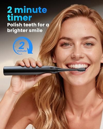 Onlyone Sonic Electric Toothbrush for Adults, Rechargeable Ultrasonic Electric Toothbrush with 8 Brush Heads, Travel Case, Charging Base & Wireless Charging - 5 Modes with Smart Timer thumbnail 2