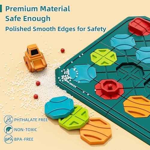 burgkidz Montessori STEM Toys for Kids: Logical Road Builder Board Game | 180+ Brain Teaser Puzzles on 8 Mega Boards - Develops Logic Skills for Preschoolers - Montessori Gifts for Boys Ages 3-8 thumbnail 4