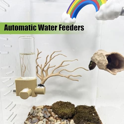 Jumping Spider Water Dispenser, Magnetic Hanging Feeder,Suitable for Jumping Spiders,Tarantulas, Praying Mantises,Arboreal Animals, and Other Small Animal Enclosure Accessories (Pink, 10ML) thumbnail 4