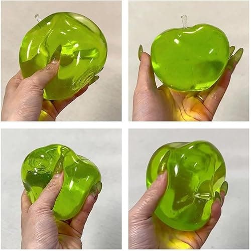Apple/Coconut Oil Stress Ball, 2026 New Soft Fruit Squishy Coconut Squeeze Stress Shapeable Ball, Non-Sticky Slow Rising Squeeze Balls, Portable Desk Squishies for Relaxation and Focus (Blue) thumbnail 5