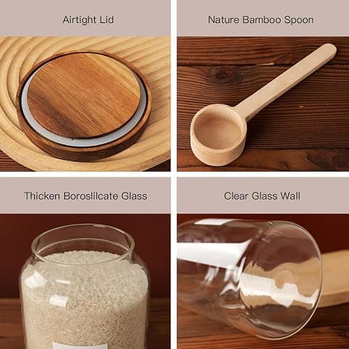 CZSZYGHBAO 2 PCS Large Glass Jar with Airtight Lid, Glass Food Storage Jars for Tea,Spice,Cereal, Egg,Flour,Coffee and More(1 gallon/4000 ml) thumbnail 5