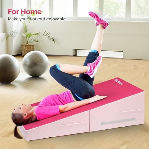 Matladin 48"x24"x14" Tumbling Mat - Folding Gymnastics Cheese Wedge Mat for Kids, Girls Home Training thumbnail 5
