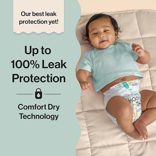 The Honest Company Clean Conscious Diapers for Delicate Skin | Up to 100% Leakproof | Hypoallergenic, Fragrance Free | Girl Prints | Super Club Box, Size 2 (12-18 lbs), 124 Count (Prints May Vary) - Size 2 (124 Count) - Rose Blossom + Tutu Cute thumbnail 6