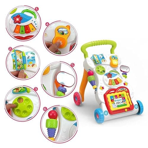 Queiting Baby Walker First Steps 2in1 Activity Musical Toys Car Along Ride Children's Music Walker Baby Toddler Stroller Used for Baby Steps thumbnail 5
