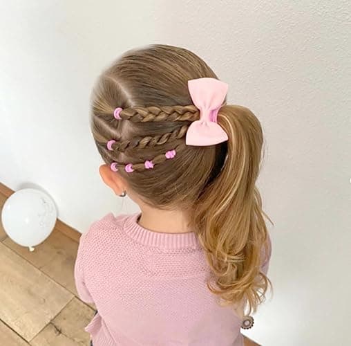 CÉLLOT Toddler Hair Accessories - 40pcs 2.75" Elastics Rubber Ribbon Bands, Bows for Baby Girls, Kids & Children thumbnail 8