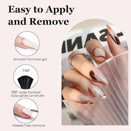 Modelones 24 Pcs Gel Nail Polish Kit, 20 Colors Nude Pink Milky White Gel Polish Neutral Brown Christmas Winter Nail Gel Polish Set Soak Off Manicure Gifts thumbnail 7