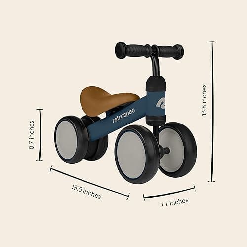 Retrospec Cricket Baby Walker Balance Bike with 4 Wheels for Ages 12-24 Months - Baby Toys & Toddler Toys for 1 Year Olds - Ride On Bicycle - Boys & Girls - Matcha Bloom - One Size thumbnail 2