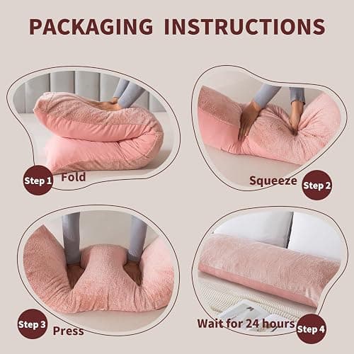 WhatsBedding Memory Foam Body Pillow with Plush Fuzzy Cover, Full Body Pillow for Adults, Long Pillow for Sleeping, Soft Pillow Fluffy Supportive thumbnail 7