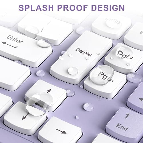 Wireless Keyboard and Mouse Combo, Full-Sized Wireless Keyboard and Adjustable DPI Mouse, 2.4GHz USB Receiver, Silent Keyboard and Mouse for PC, Windows, MAC, Desktop, Laptop(Purple) thumbnail 6