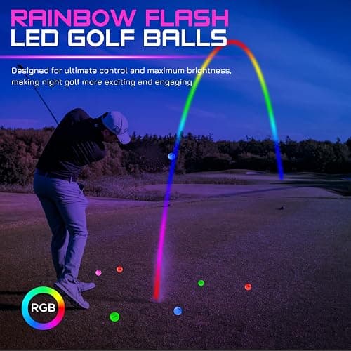 KINGTOP Upgraded Glow in The Dark Golf Balls - Super Bright Light Up LED Golf Ball - with Glow Golf Tees and Storage Bag - Fun Night Golfing Gift for Men and Women | Backyard Putting Greens thumbnail 7