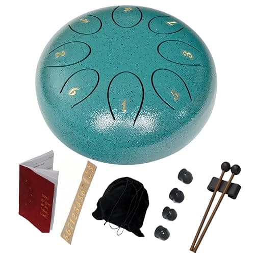 REGIS Steel Tongue Drum 6 inch 8 Notes Musical Percussion Instrument, rain Drum for Outside - Musician Gift for Family and Friends(malachite) thumbnail 7